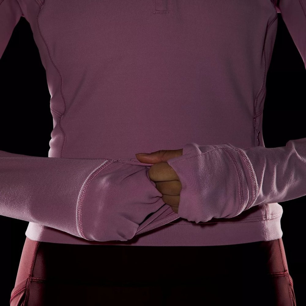 It's Rulu Run Cropped 1/2 Zip (Pink Taupe) - Picture 6 of 10